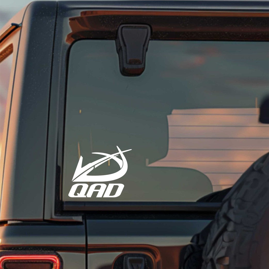 QAD Quality Archery Designs decal, sticker, fishing hunting sticker, car decal b