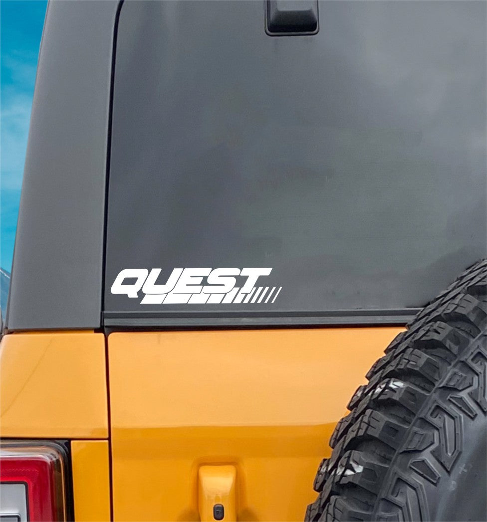 Quest decal, sticker, fishing hunting sticker, car decal