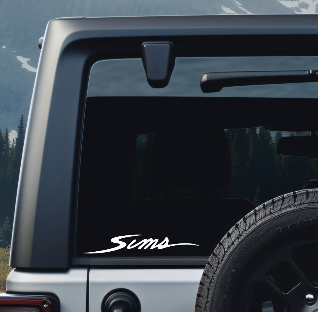 Sims Snowboards decal, ski snowboard decal, car decal sticker