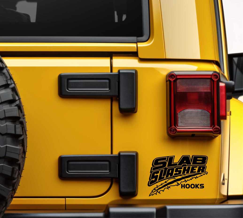 Slab Slasher Hooks decal, sticker, hunting fishing decal, car sticker