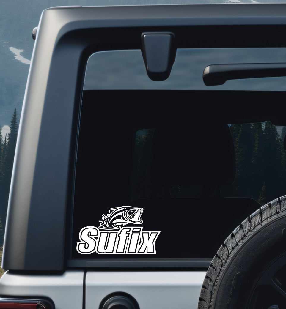 Sufix decal, sticker, hunting fishing decal, car sticker