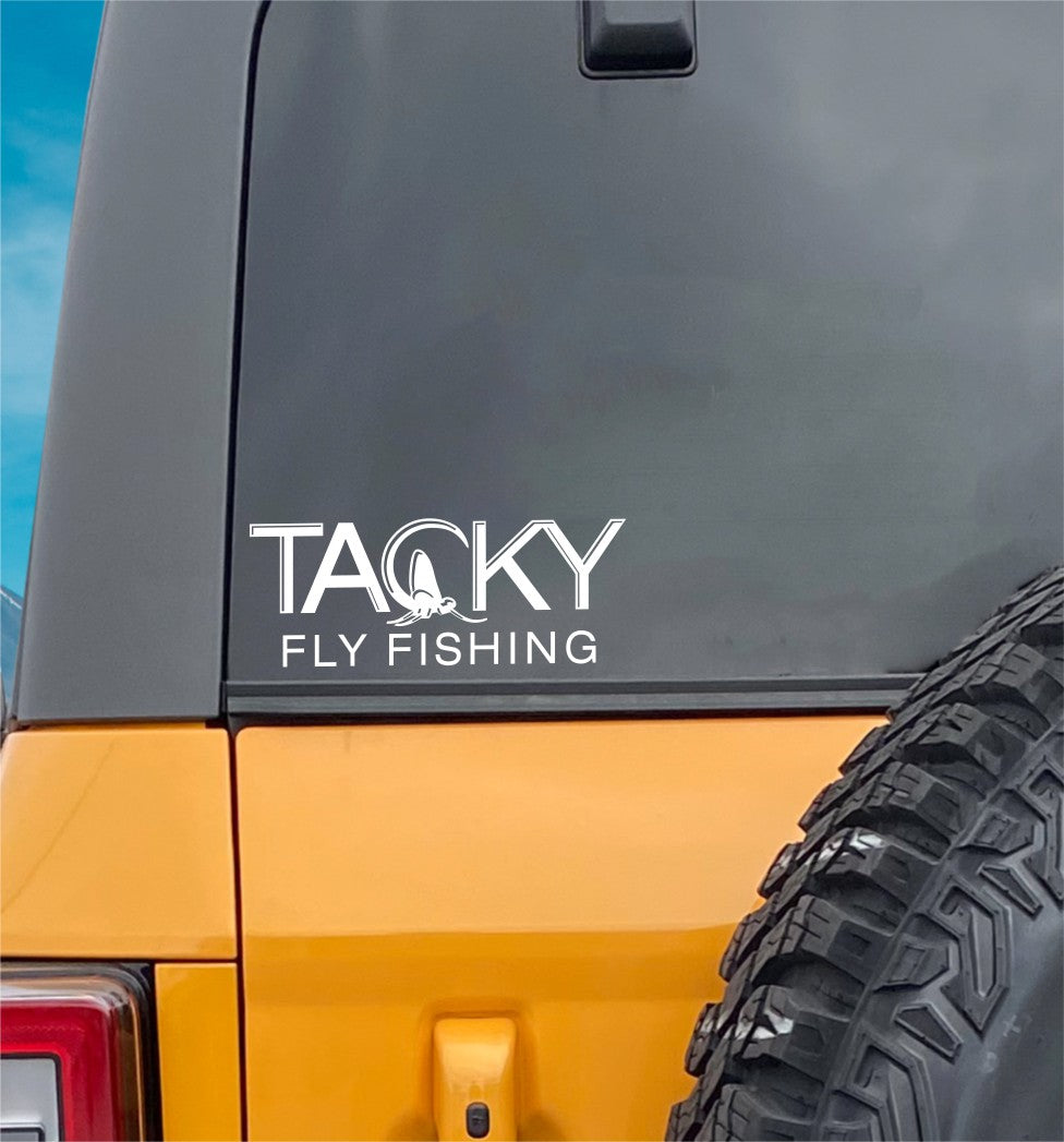 Tacky Fly Fishing decal, sticker, fishing hunting sticker, car decal