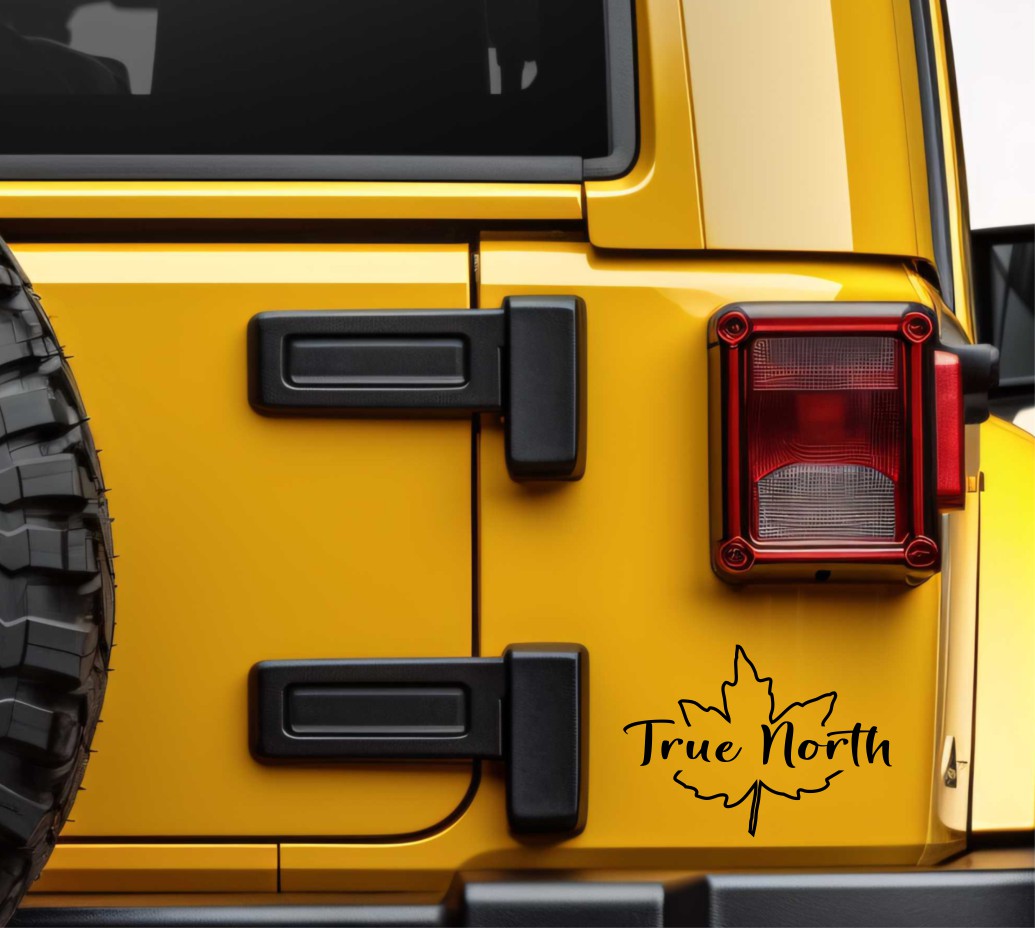 True North decal, sticker, canada sticker, car decal