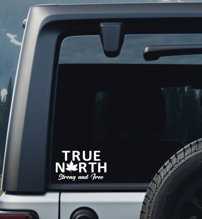 True North strong and free decal, sticker, canada sticker, car decal