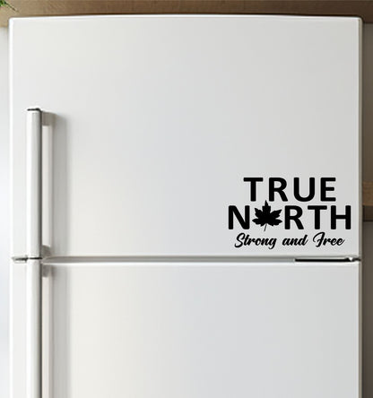 True North strong and free decal, sticker, canada sticker, car decal