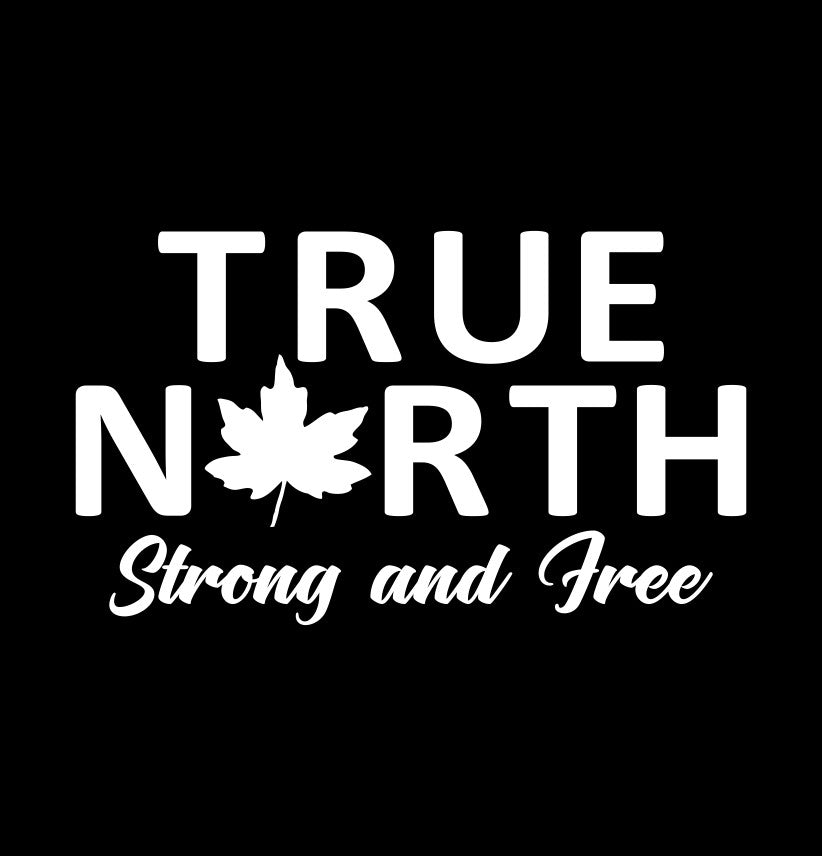 True North strong and free decal, sticker, canada sticker, car decal