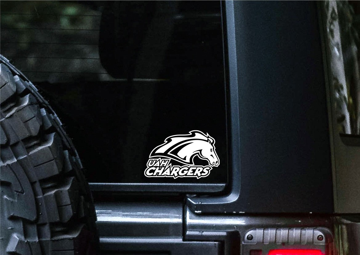 Alabama Huntsville Chargers decal, car decal sticker, college football