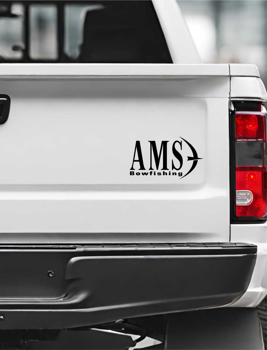 ams bowfishing decal, sticker, hunting fishing decal, car sticker