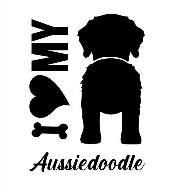 I Heart My Aussiedoodle dog breed decal