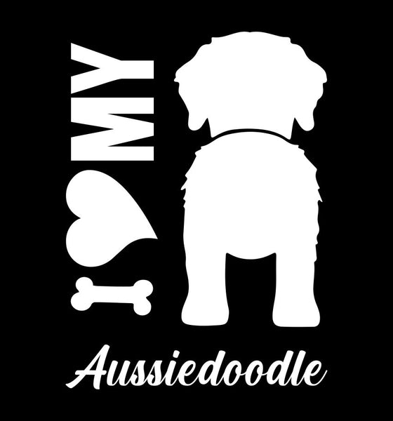 I Heart My Aussiedoodle dog breed decal