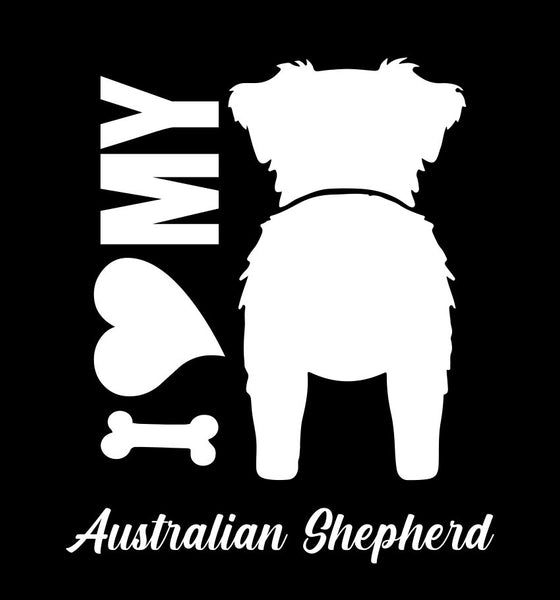 I Heart My Australian Shepherd dog breed decal