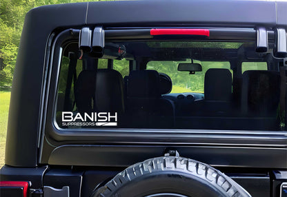 Banish Suppessors decal, firearm decal, car decal sticker