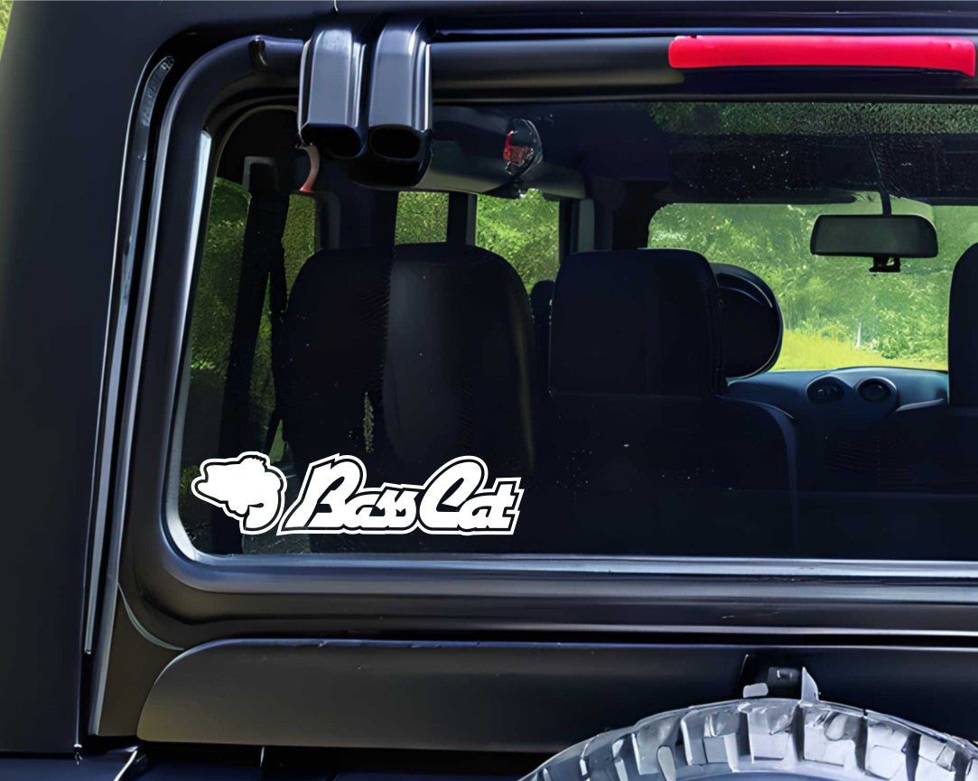 bass cat decal, sticker, fishing hunting decal, car sticker