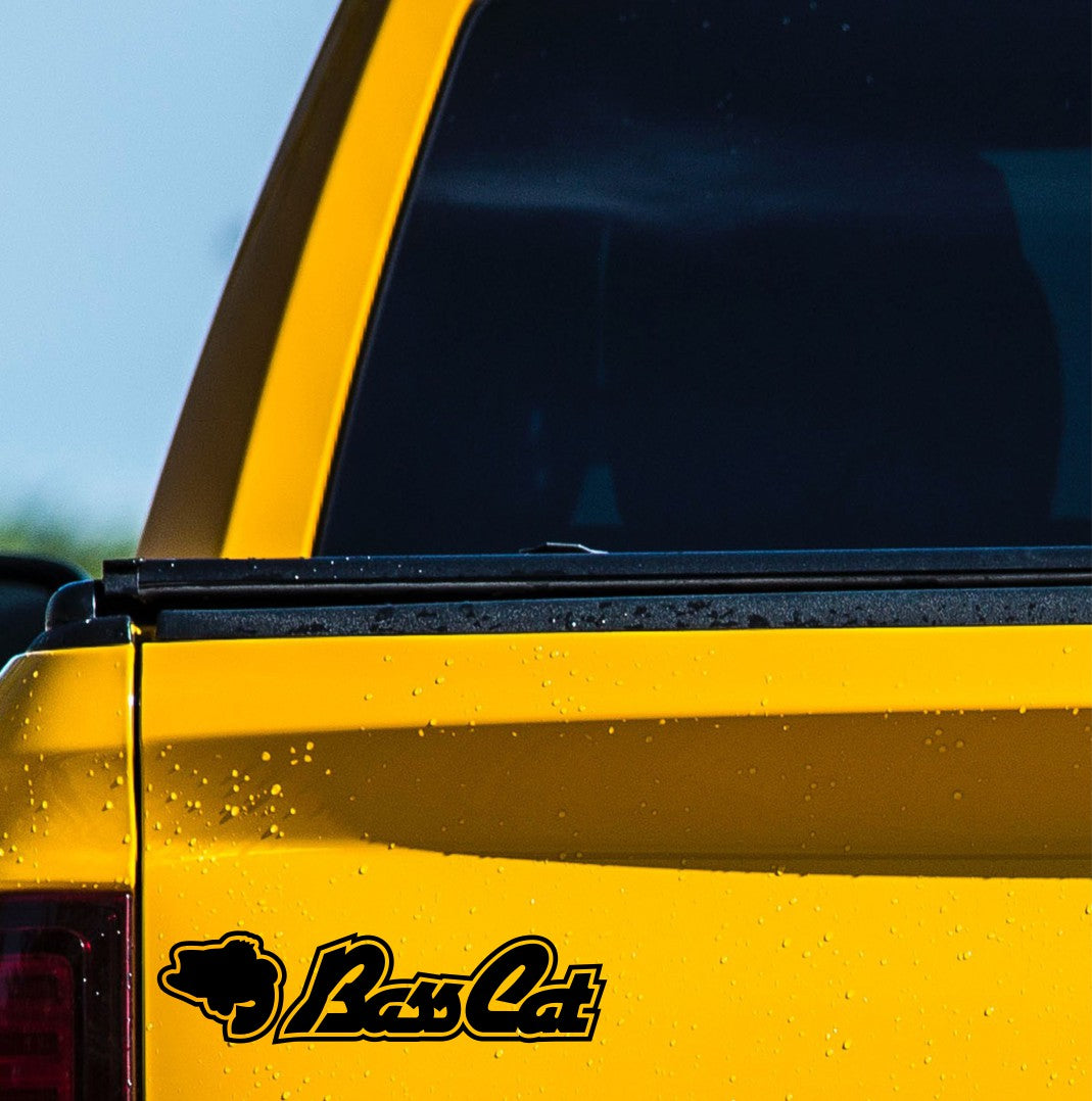 bass cat decal, sticker, fishing hunting decal, car sticker