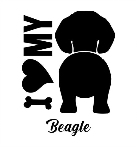 I Heart My Beagle dog breed decal