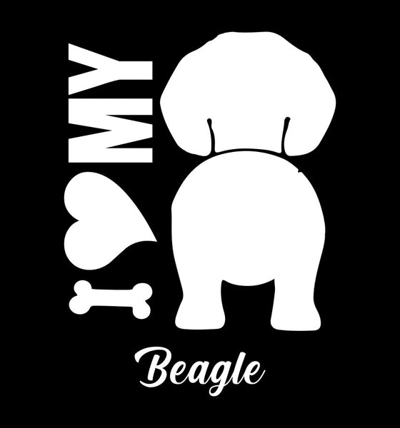 I Heart My Beagle dog breed decal