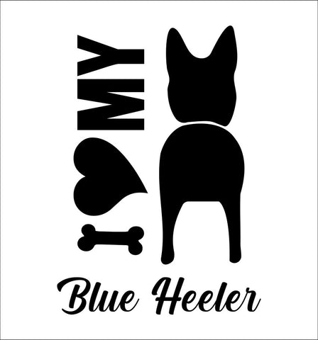 I Heart My Blue Heeler dog breed decal