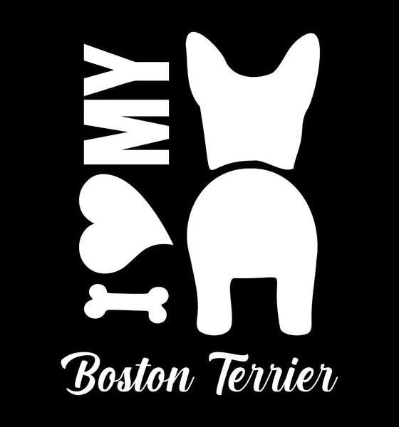 I Heart My Boston Terrier dog breed decal