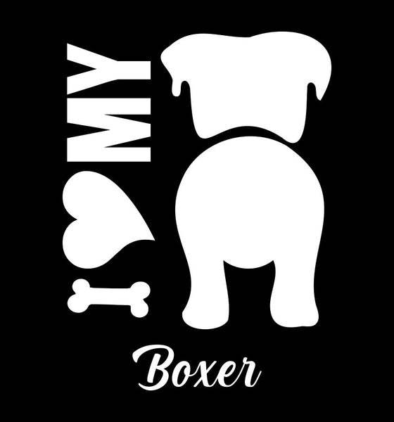 I Heart My Boxer dog breed decal