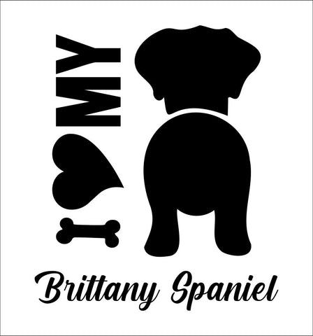 I Heart My Brittany Spaniel dog breed decal