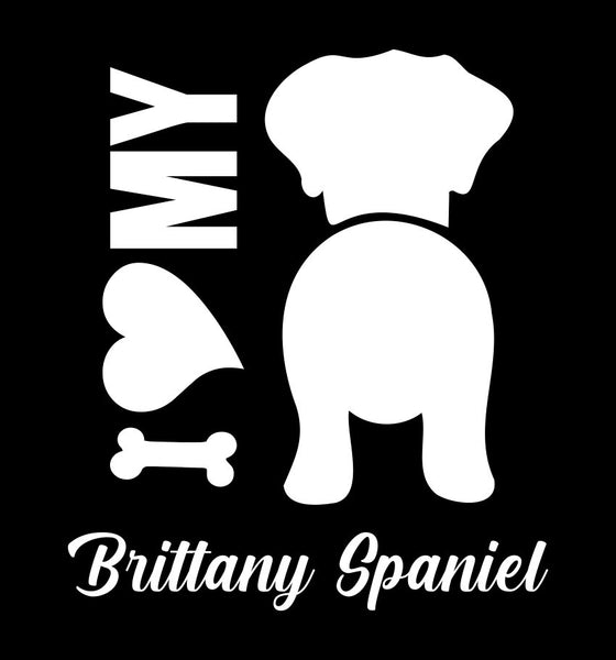 I Heart My Brittany Spaniel dog breed decal