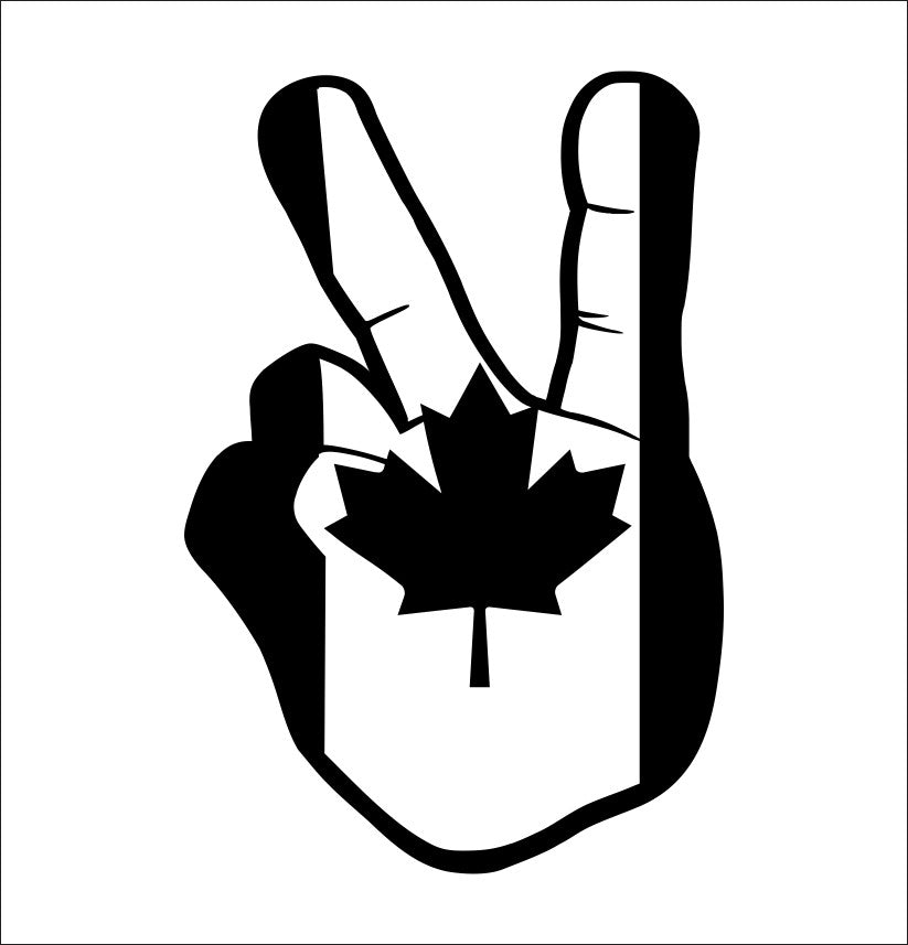 canada flag peace sign decal, sticker, canada sticker, car decal