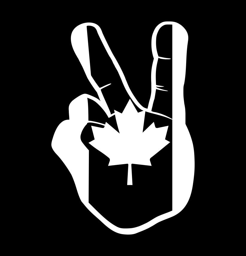 canada flag peace sign decal, sticker, canada sticker, car decal
