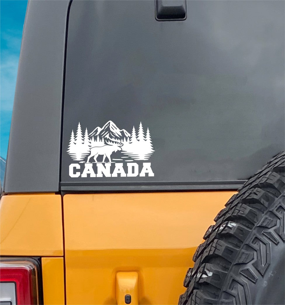 canada moose mountains decal, sticker, canada sticker, car decal