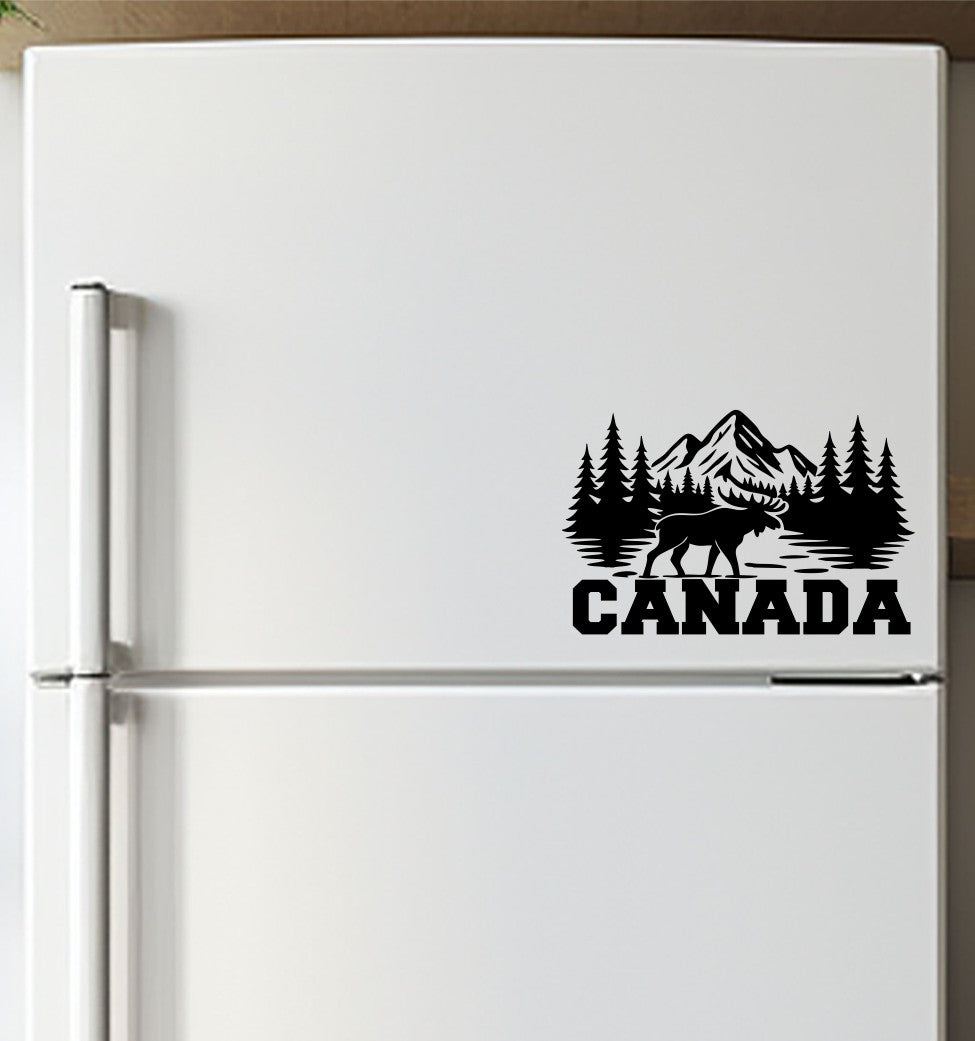 canada moose mountains decal, sticker, canada sticker, car decal