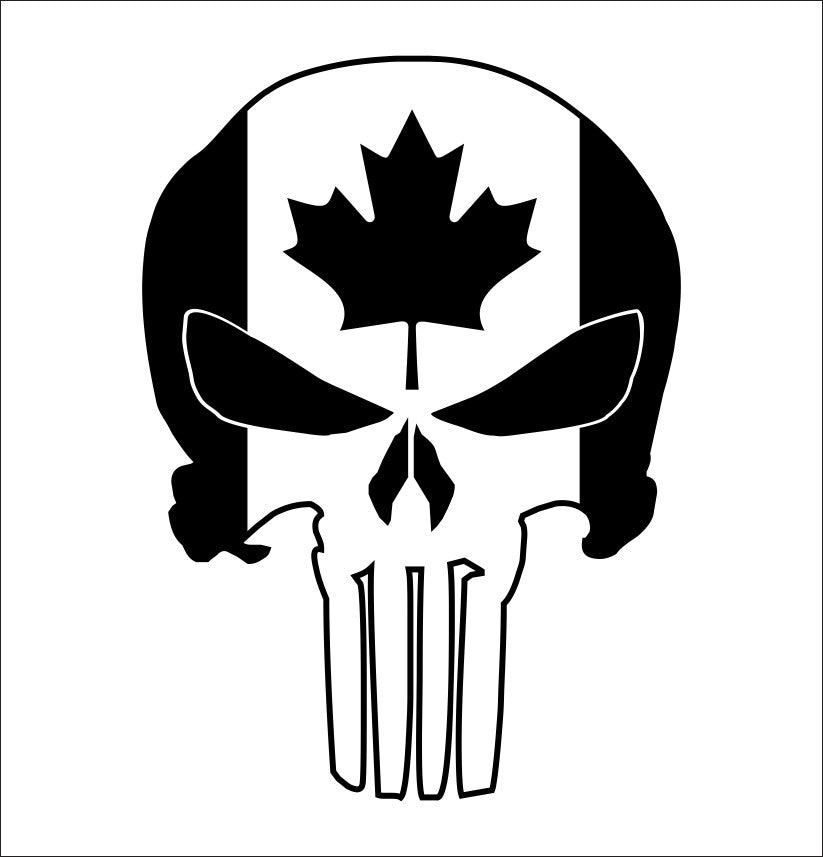 canada punisher flag decal, sticker, canada sticker, car decal