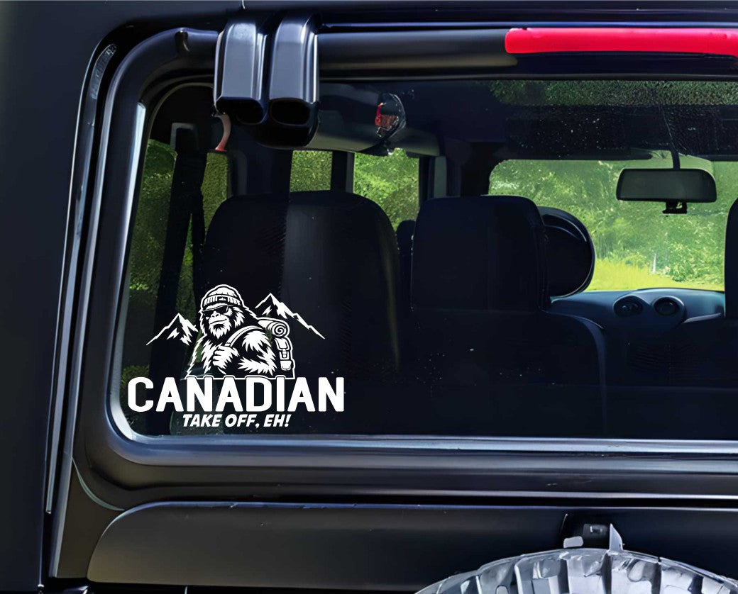 canadian take off eh decal, sticker, canada sticker, car decal