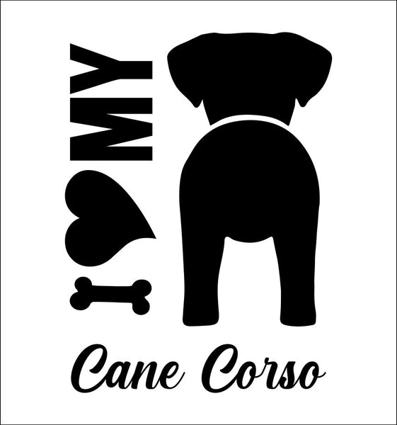 I Heart My Cane Corso dog breed decal