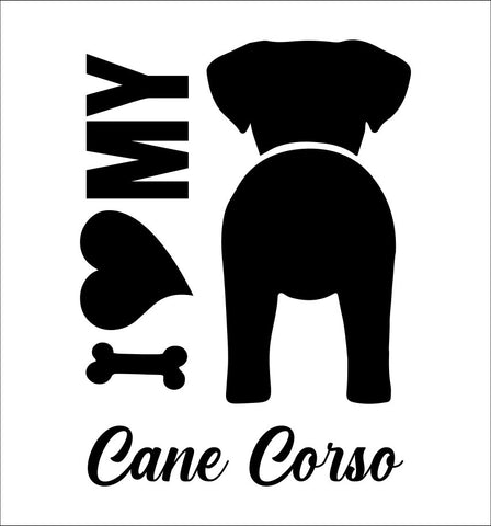 I Heart My Cane Corso dog breed decal