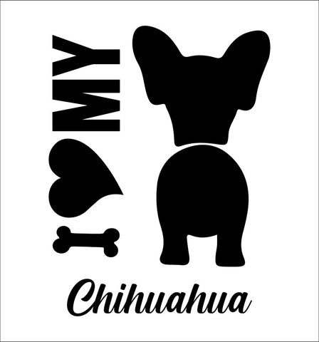 I Heart My Chihuahua dog breed decal