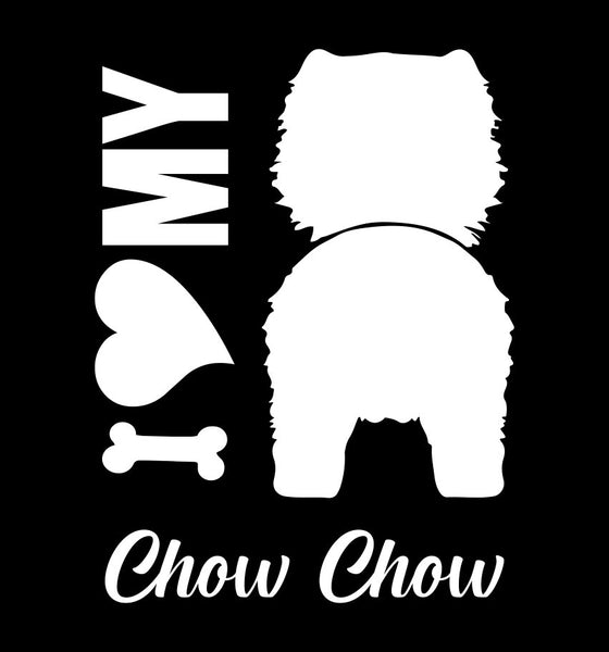 I Heart My Chow Chow dog breed decal