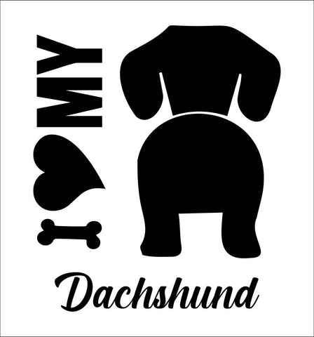 I Heart My Dachshund dog breed decal