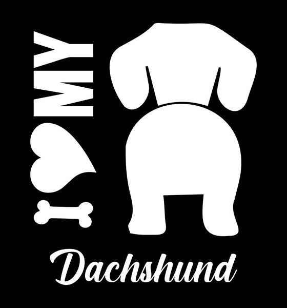 I Heart My Dachshund dog breed decal