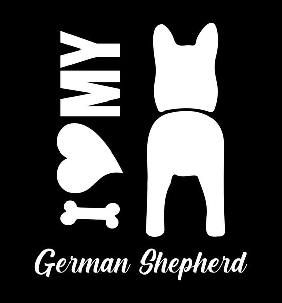 I Heart My German Shepherd dog breed decal