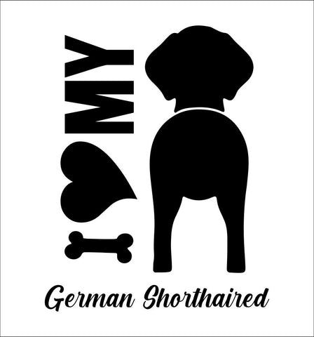 I Heart My German Shorthaired dog breed decal