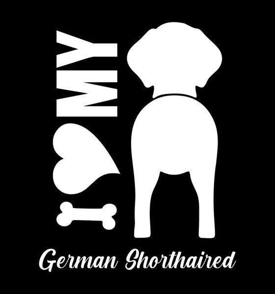 I Heart My German Shorthaired dog breed decal