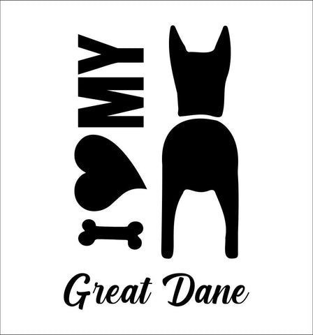 I Heart My Great Dane dog breed decal
