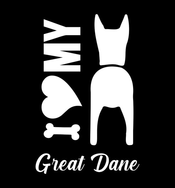 I Heart My Great Dane dog breed decal