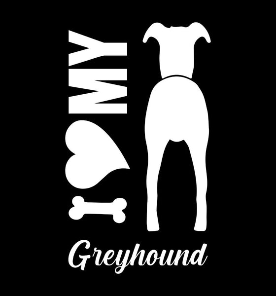 I Heart My Greyhound dog breed decal