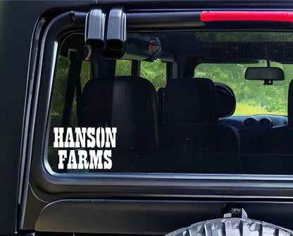 Hanson farms decal