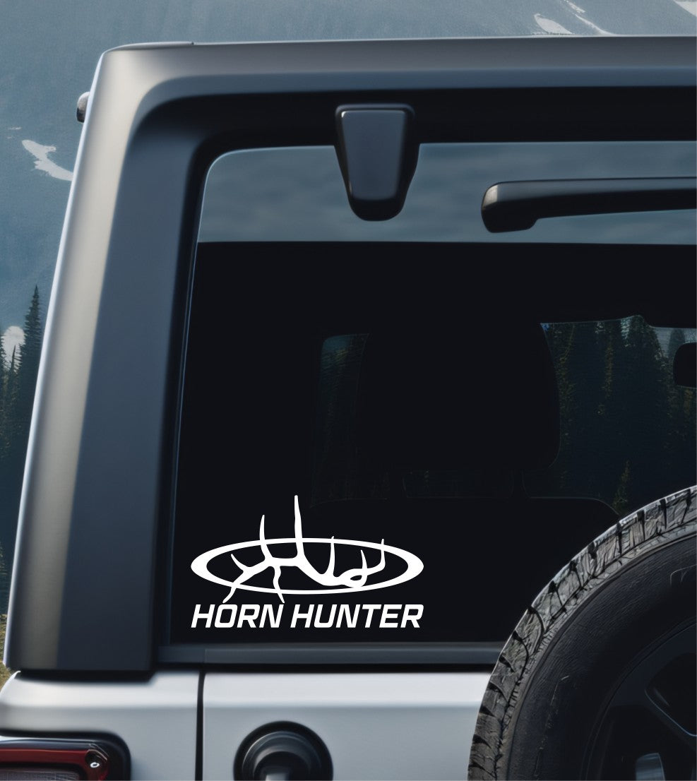 horn hunter decal, sticker, hunting fishing decal, car sticker