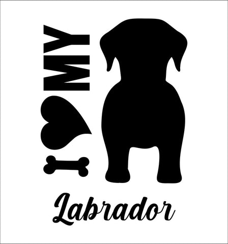 I Heart My Labrador dog breed decal