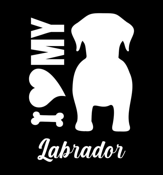 I Heart My Labrador dog breed decal