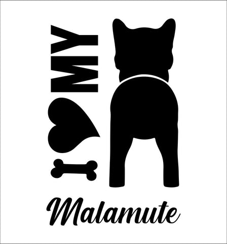 I Heart My Malamute dog breed decal