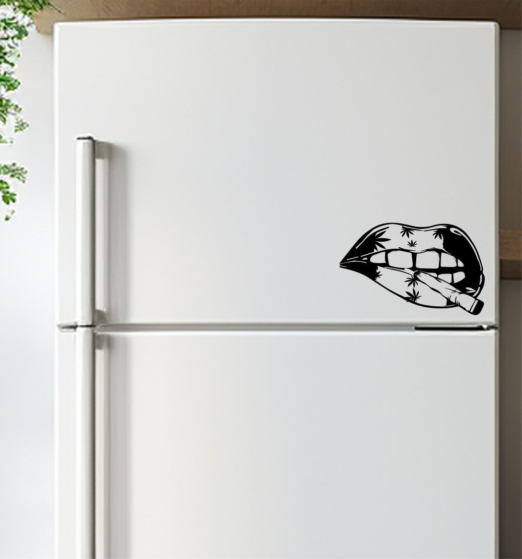 marijuana lips decal, weed decal, sticker,  car sticker