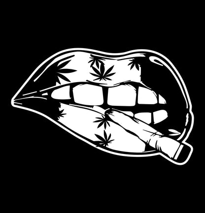 marijuana lips decal, weed decal, sticker,  car sticker